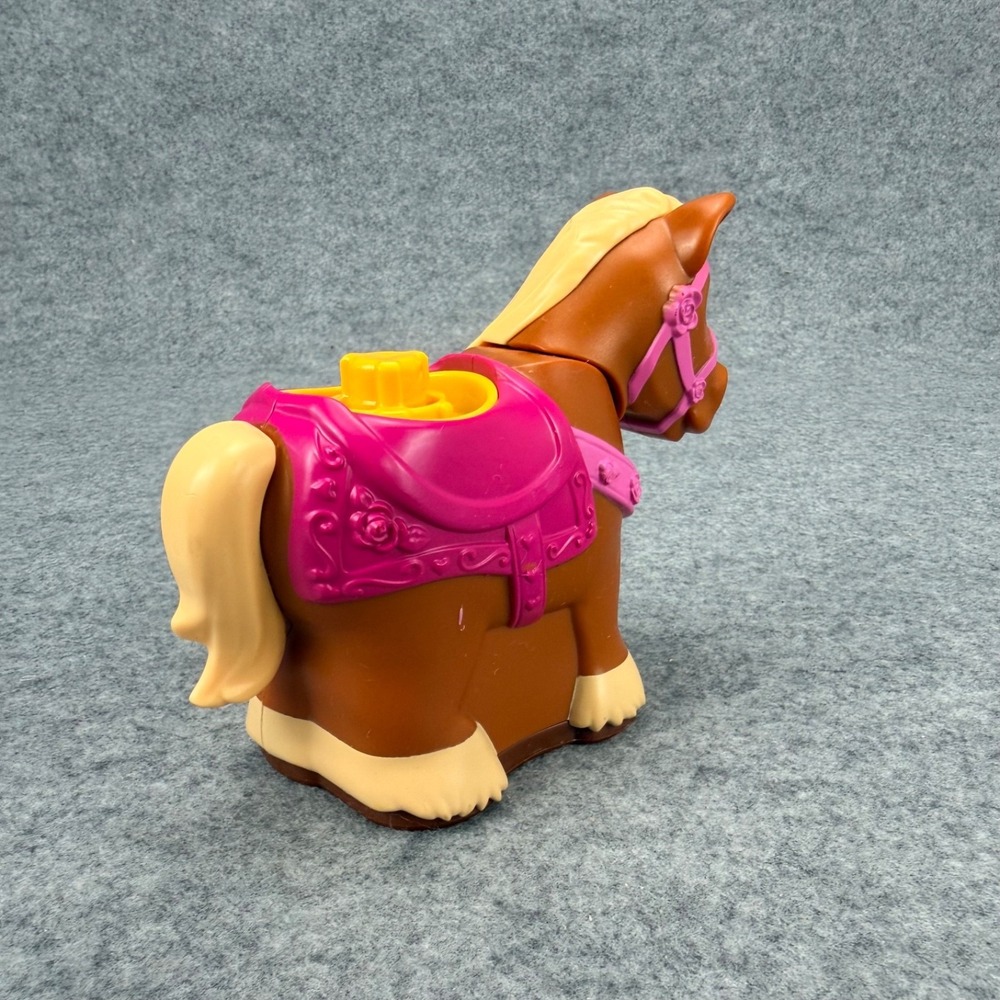 Fisher-Price Little People Disney Princess Brown Horse Sound Toy Pink Saddle - Picture 6 of 13